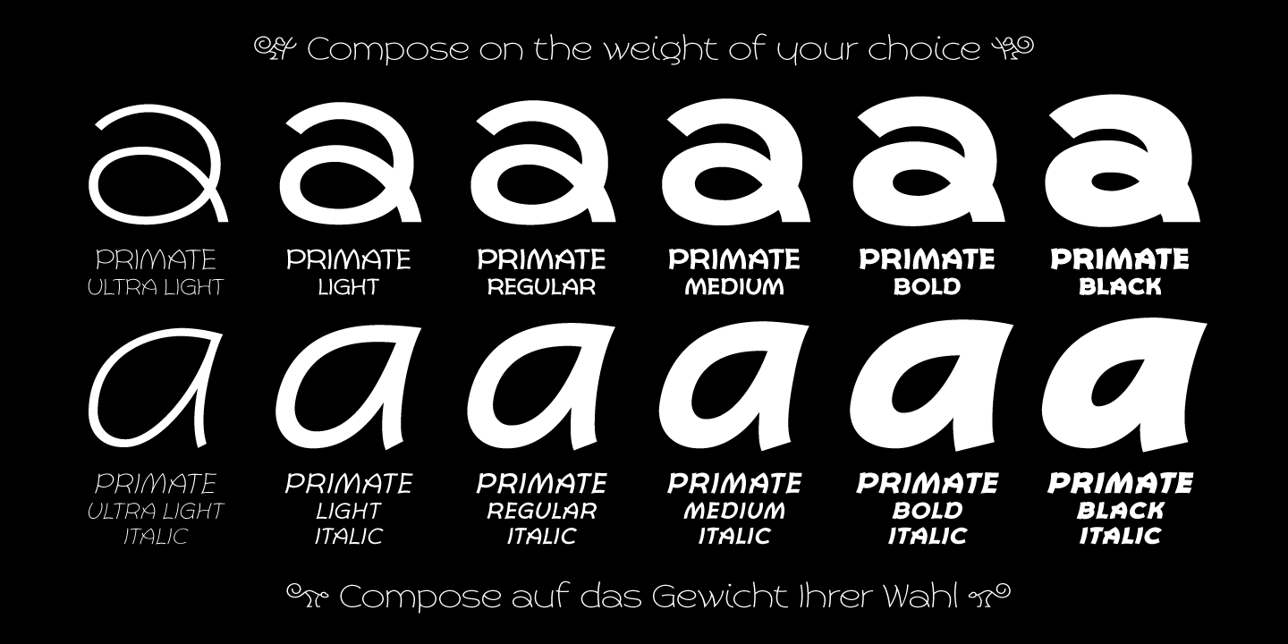 Przykład czcionki Primate Black Italic